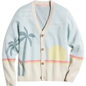 Marine Layer Palm Tree Sunset Finn Intarsia Cardigan